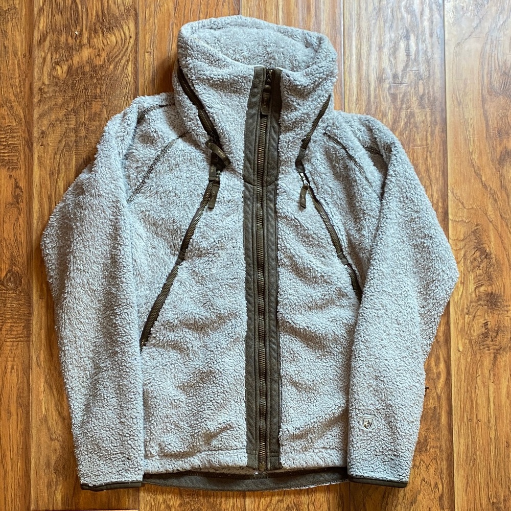 Kuhl women’s small white fleece zip up jacket